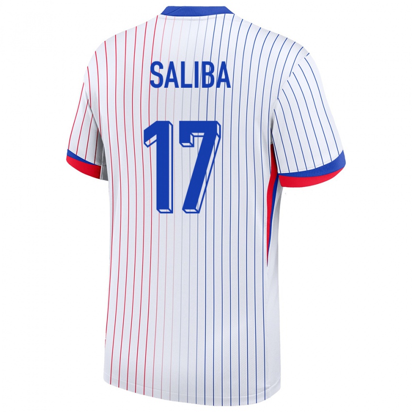 Bambino Maglia Francia William Saliba #17 Bianco Kit Gara Away 24-26 Maglietta