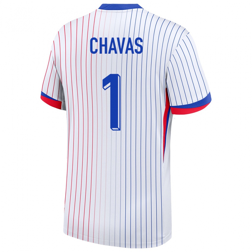 Bambino Maglia Francia Mylene Chavas #1 Bianco Kit Gara Away 24-26 Maglietta