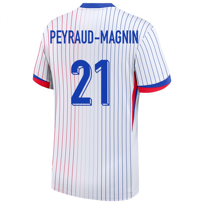 Bambino Maglia Francia Pauline Peyraud Magnin #21 Bianco Kit Gara Away 24-26 Maglietta