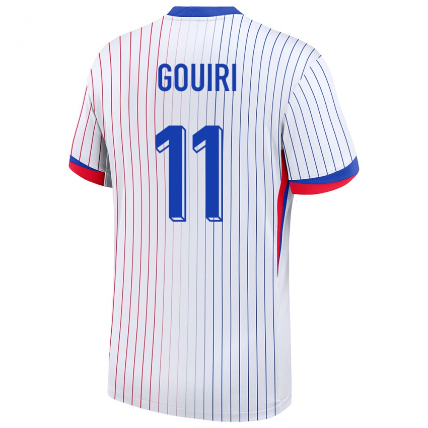 Bambino Maglia Francia Amine Gouiri #11 Bianco Kit Gara Away 24-26 Maglietta