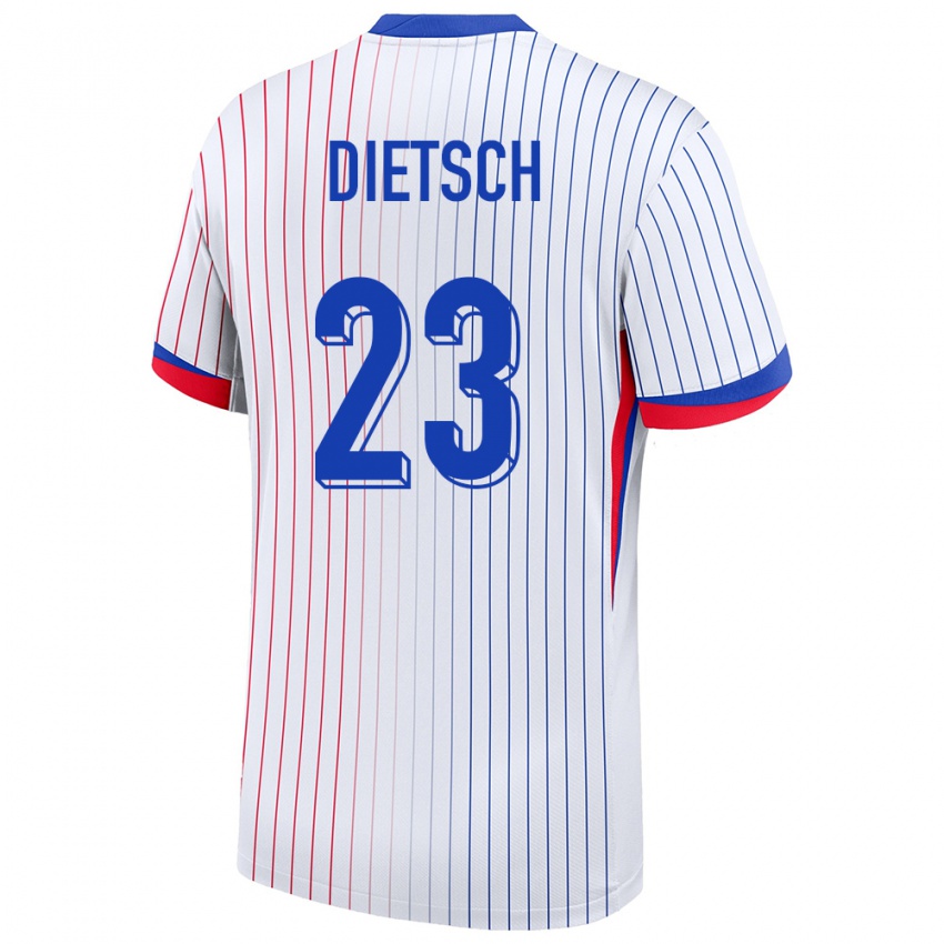 Bambino Maglia Francia Guillaume Dietsch #23 Bianco Kit Gara Away 24-26 Maglietta