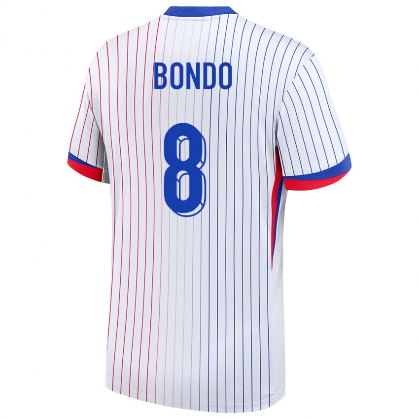 Bambino Maglia Francia Warren Bondo #8 Bianco Kit Gara Away 24-26 Maglietta