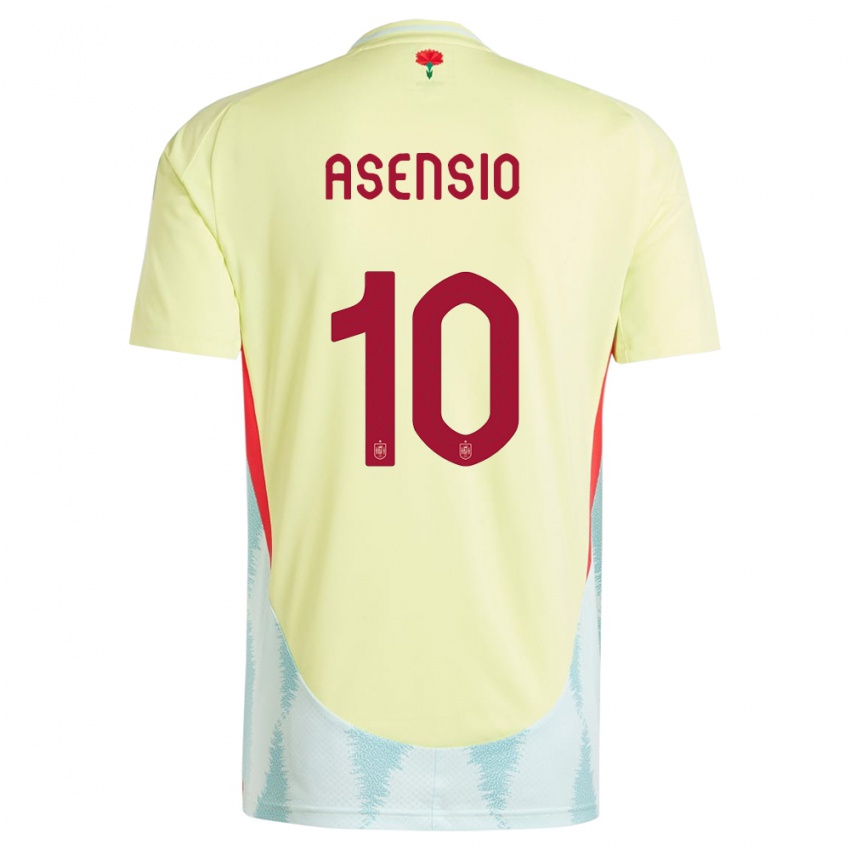 Bambino Maglia Spagna Marco Asensio #10 Giallo Kit Gara Away 24-26 Maglietta