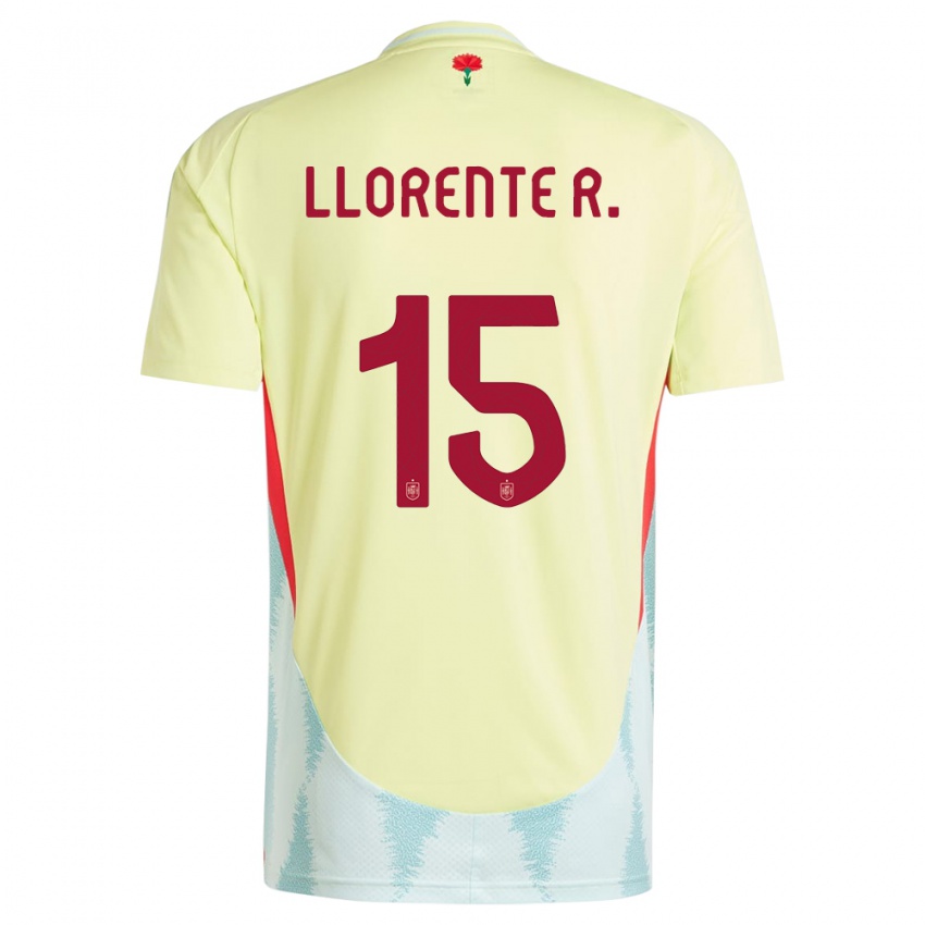 Bambino Maglia Spagna Diego Llorente #15 Giallo Kit Gara Away 24-26 Maglietta