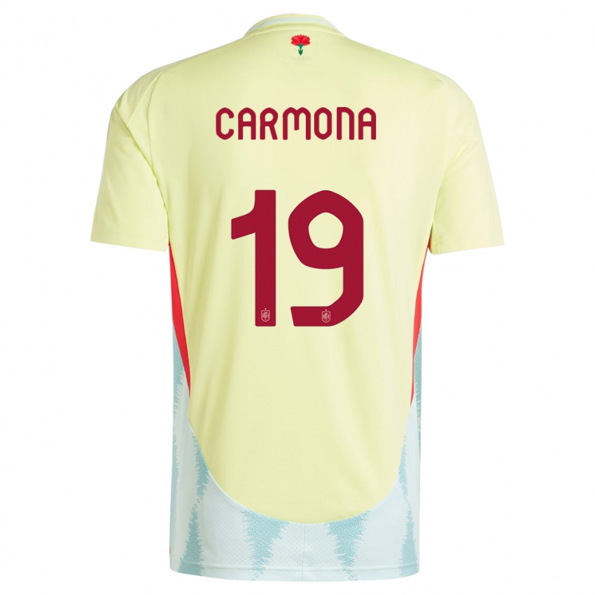 Bambino Maglia Spagna Olga Carmona #19 Giallo Kit Gara Away 24-26 Maglietta