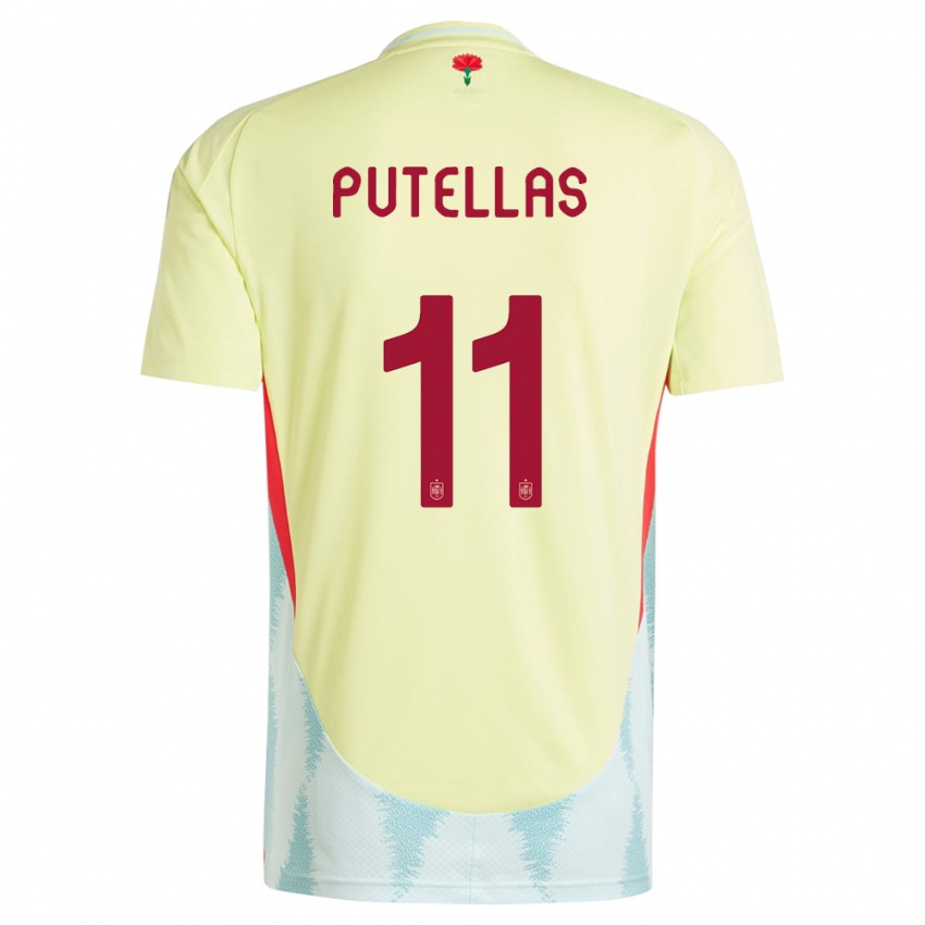 Bambino Maglia Spagna Alexia Putellas #11 Giallo Kit Gara Away 24-26 Maglietta