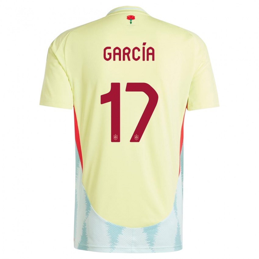 Bambino Maglia Spagna Lucia Garcia #17 Giallo Kit Gara Away 24-26 Maglietta