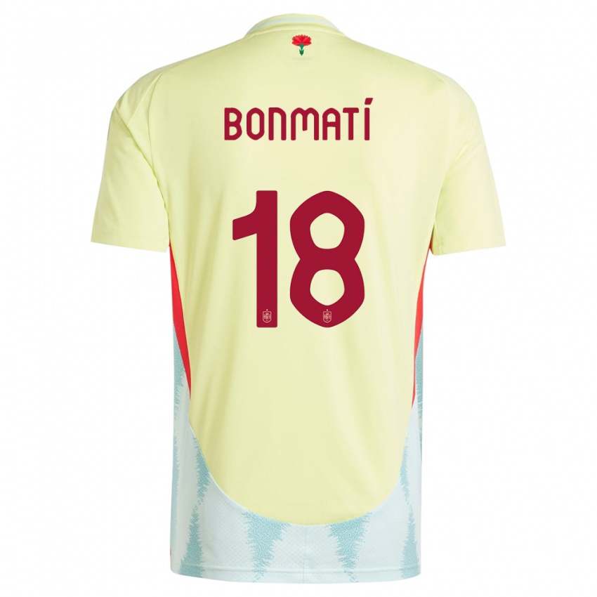 Bambino Maglia Spagna Aitana Bonmati #18 Giallo Kit Gara Away 24-26 Maglietta