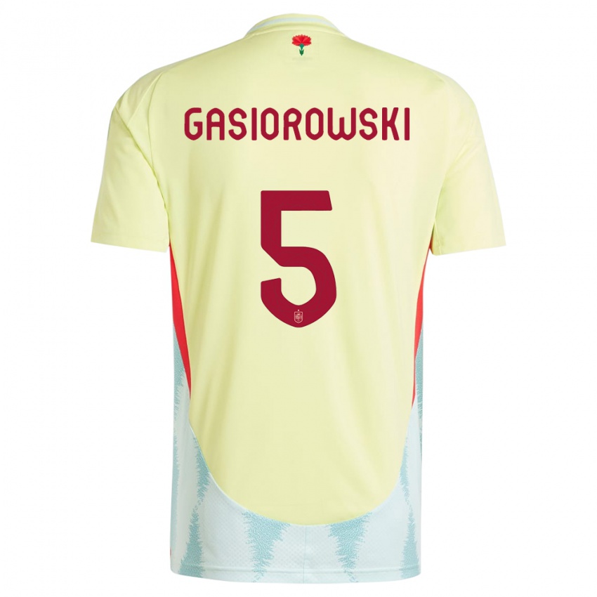 Bambino Maglia Spagna Yarek Gasiorowski #5 Giallo Kit Gara Away 24-26 Maglietta