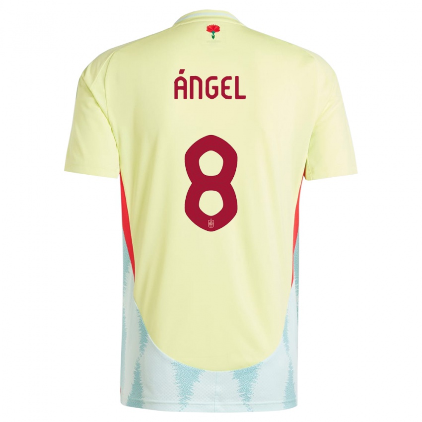 Bambino Maglia Spagna Manuel Angel #8 Giallo Kit Gara Away 24-26 Maglietta