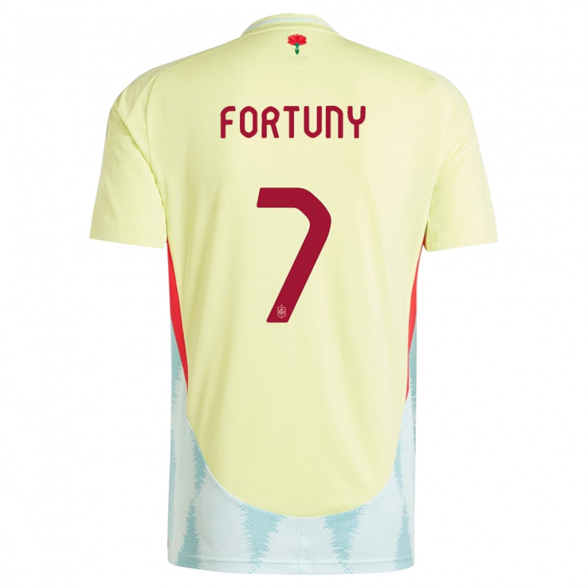 Bambino Maglia Spagna Pol Fortuny #7 Giallo Kit Gara Away 24-26 Maglietta