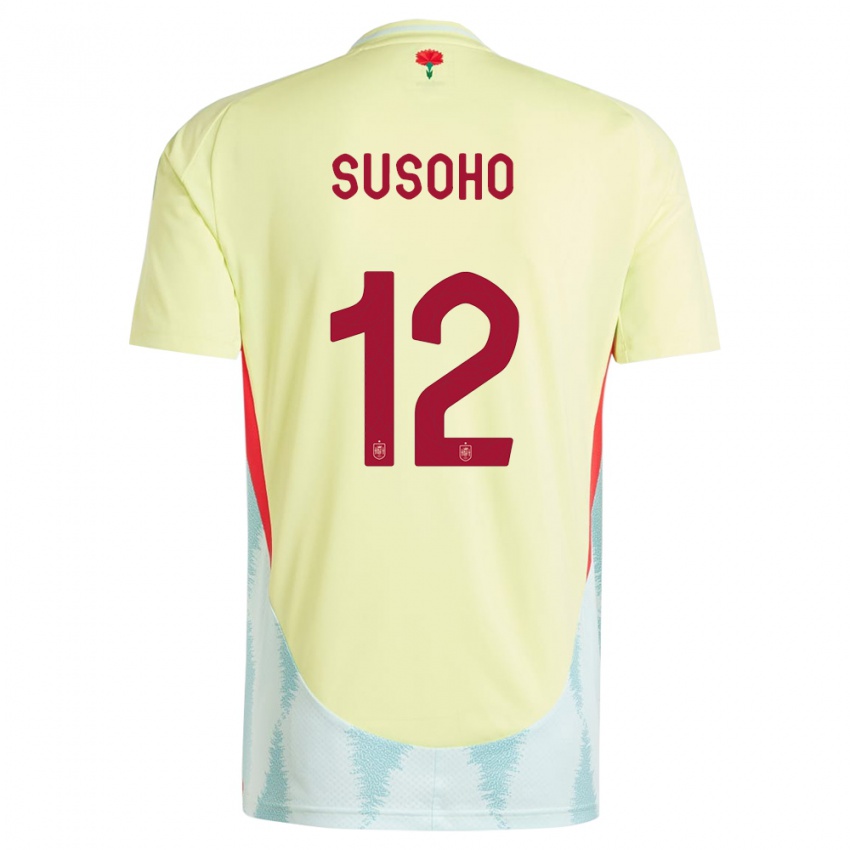 Bambino Maglia Spagna Mahamadou Susoho #12 Giallo Kit Gara Away 24-26 Maglietta