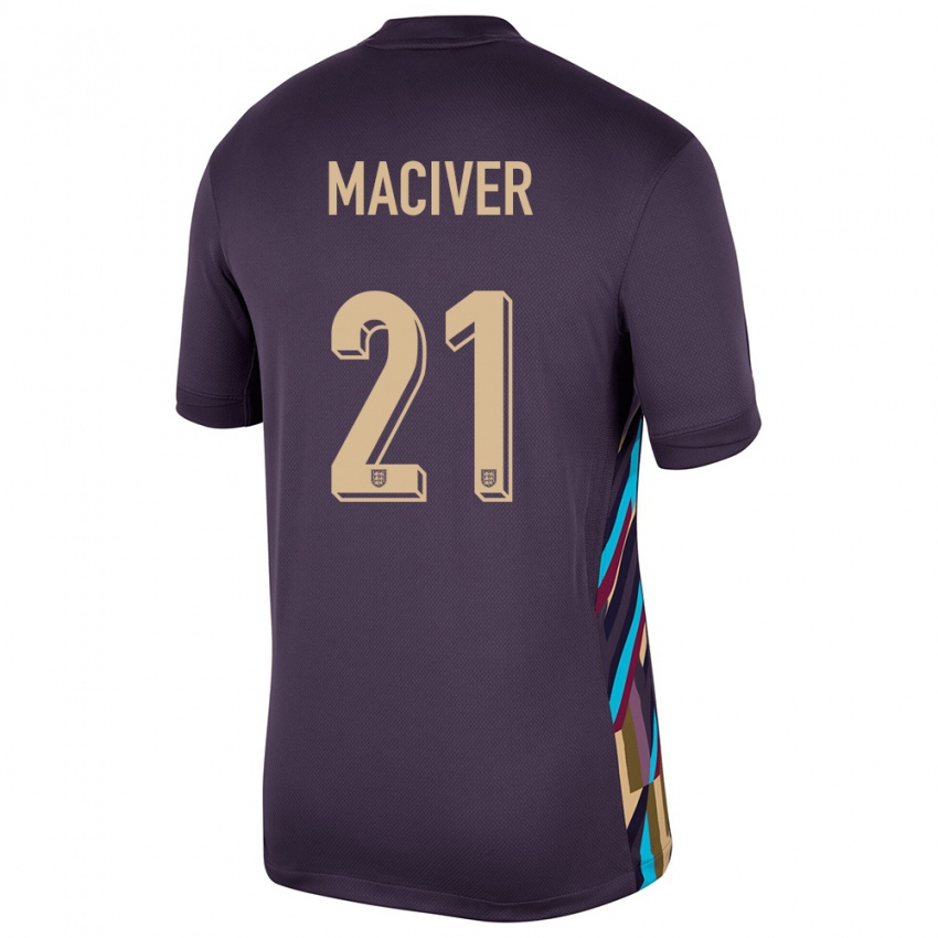 Bambino Maglia Inghilterra Sandy Maciver #21 Uvetta Scura Kit Gara Away 24-26 Maglietta