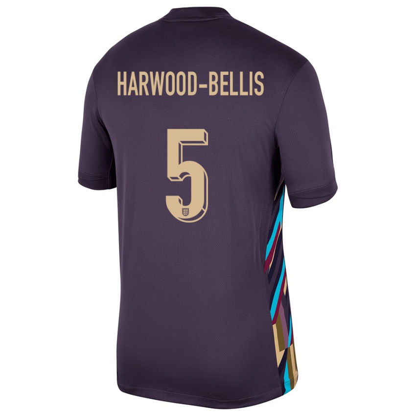 Bambino Maglia Inghilterra Taylor Harwood Bellis #5 Uvetta Scura Kit Gara Away 24-26 Maglietta