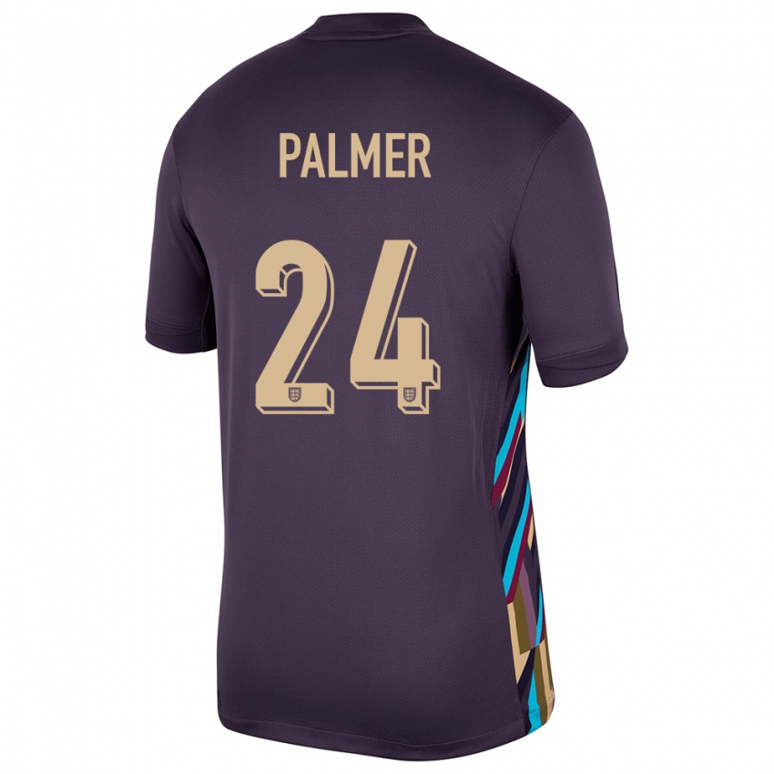 Bambino Maglia Inghilterra Cole Palmer #24 Uvetta Scura Kit Gara Away 24-26 Maglietta