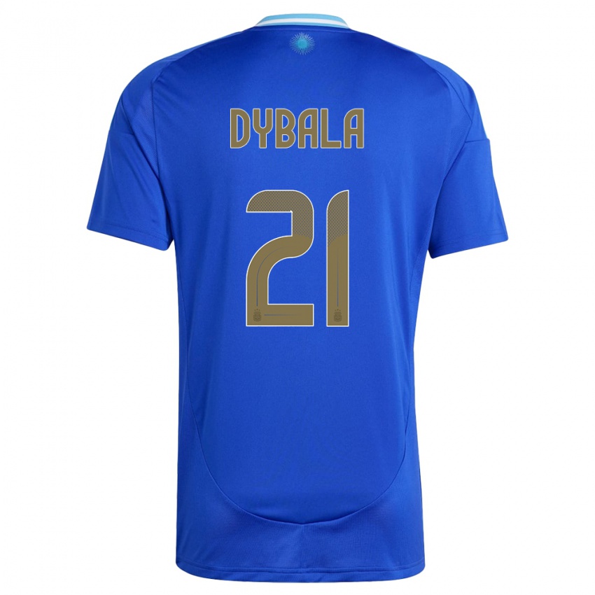 Bambino Maglia Argentina Paulo Dybala #21 Blu Kit Gara Away 24-26 Maglietta