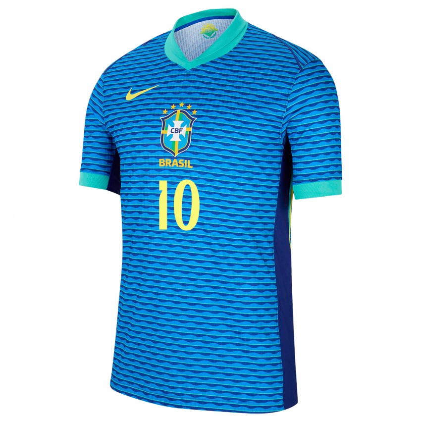 Bambino Maglia Brasile Neymar #10 Blu Kit Gara Away 24-26 Maglietta