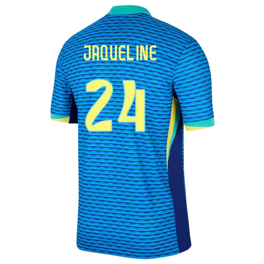 Bambino Maglia Brasile Jaqueline #24 Blu Kit Gara Away 24-26 Maglietta