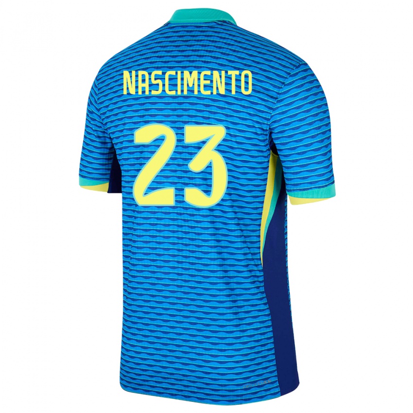 Bambino Maglia Brasile Matheus Nascimento #23 Blu Kit Gara Away 24-26 Maglietta