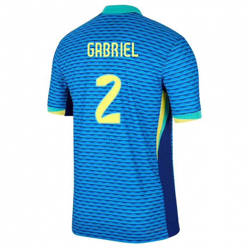 Bambino Maglia Brasile Victor Gabriel #2 Blu Kit Gara Away 24-26 Maglietta