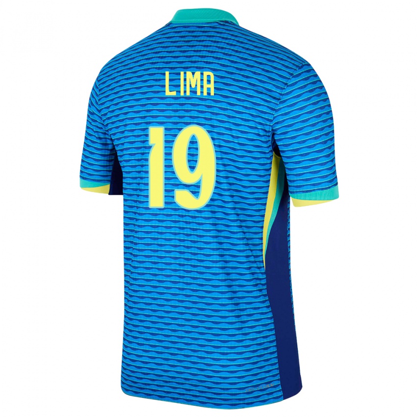 Bambino Maglia Brasile Felipe Lima #19 Blu Kit Gara Away 24-26 Maglietta