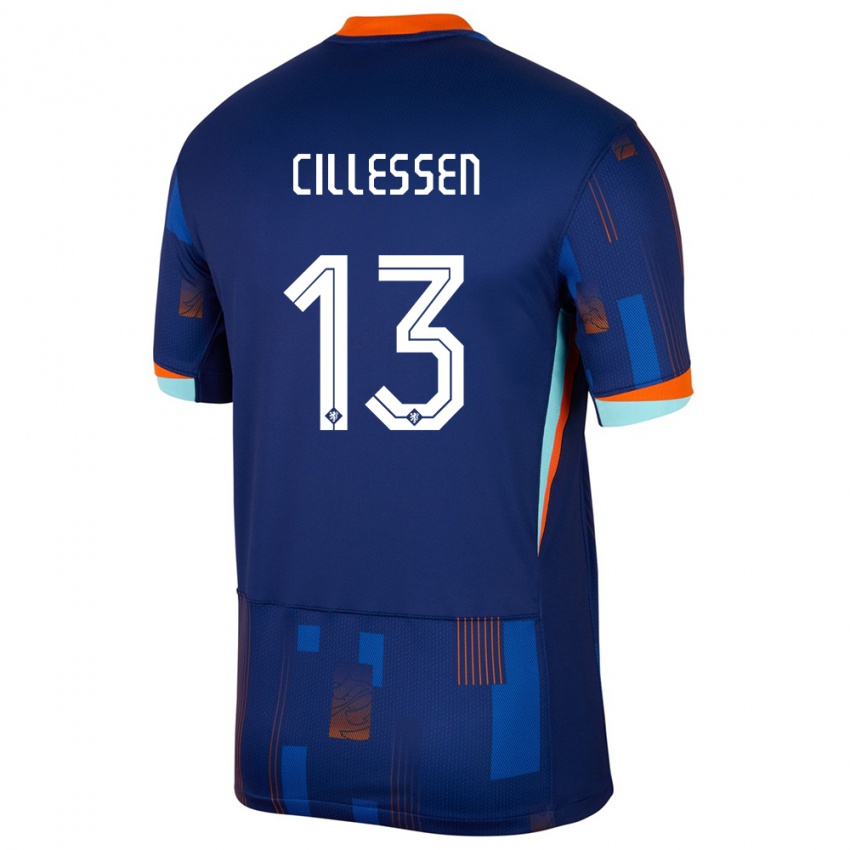 Bambino Maglia Paesi Bassi Jasper Cillessen #13 Blu Kit Gara Away 24-26 Maglietta