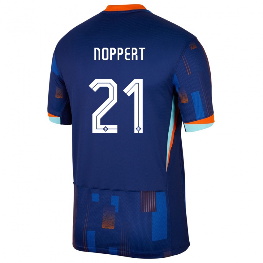 Bambino Maglia Paesi Bassi Andries Noppert #21 Blu Kit Gara Away 24-26 Maglietta