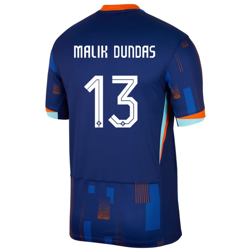 Bambino Maglia Paesi Bassi Noa Malik Dundas #13 Blu Kit Gara Away 24-26 Maglietta