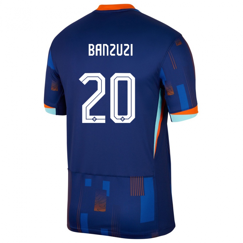 Bambino Maglia Paesi Bassi Ezechiel Banzuzi #20 Blu Kit Gara Away 24-26 Maglietta