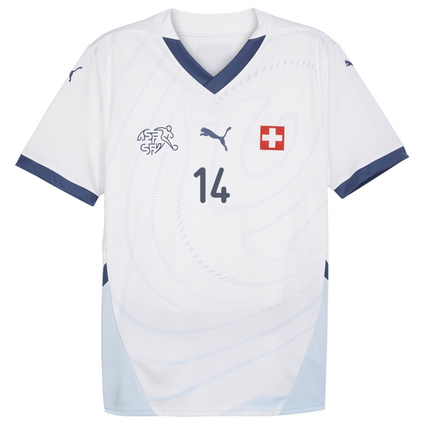 Bambino Maglia Svizzera Severin Ottiger #14 Bianco Kit Gara Away 24-26 Maglietta