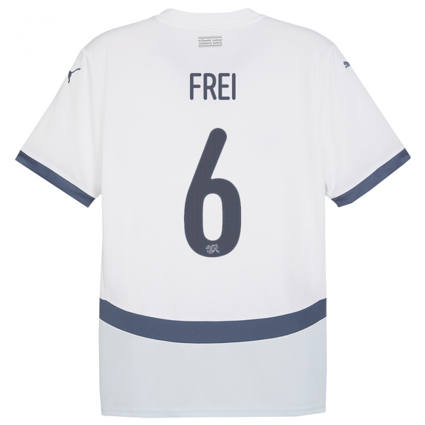 Bambino Maglia Svizzera Fabian Frei #6 Bianco Kit Gara Away 24-26 Maglietta