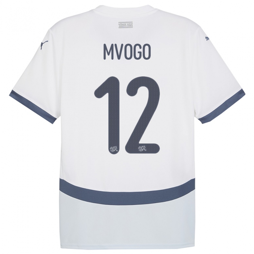 Bambino Maglia Svizzera Yvon Mvogo #12 Bianco Kit Gara Away 24-26 Maglietta