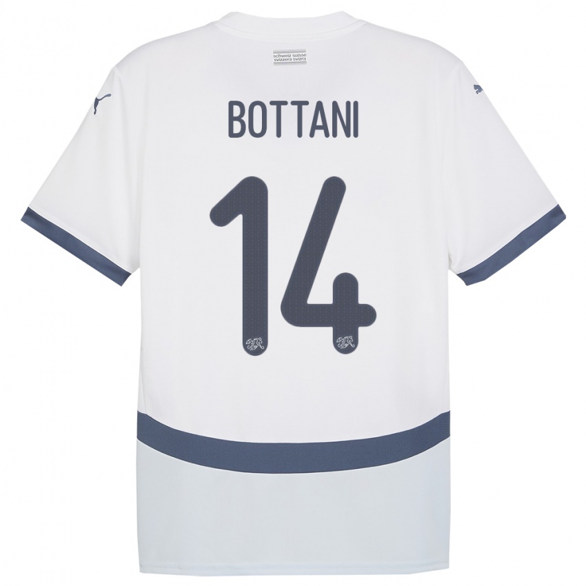 Bambino Maglia Svizzera Mattia Bottani #14 Bianco Kit Gara Away 24-26 Maglietta