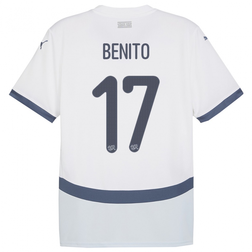 Bambino Maglia Svizzera Loris Benito #17 Bianco Kit Gara Away 24-26 Maglietta