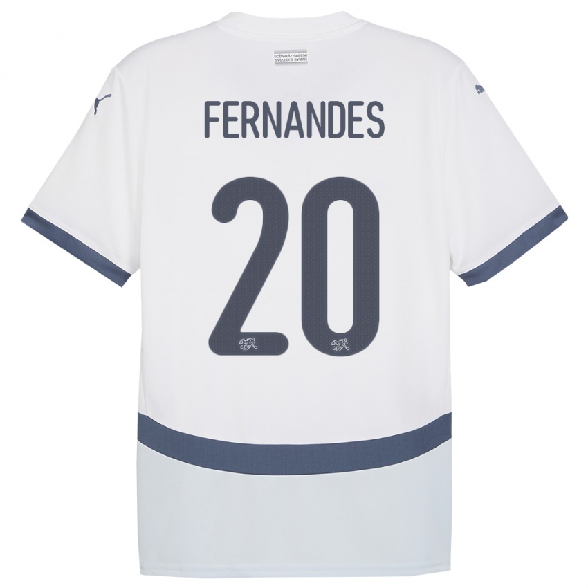 Bambino Maglia Svizzera Edimilson Fernandes #20 Bianco Kit Gara Away 24-26 Maglietta