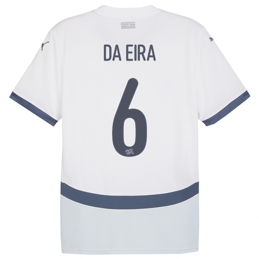 Bambino Maglia Svizzera Stefanie Da Eira #6 Bianco Kit Gara Away 24-26 Maglietta