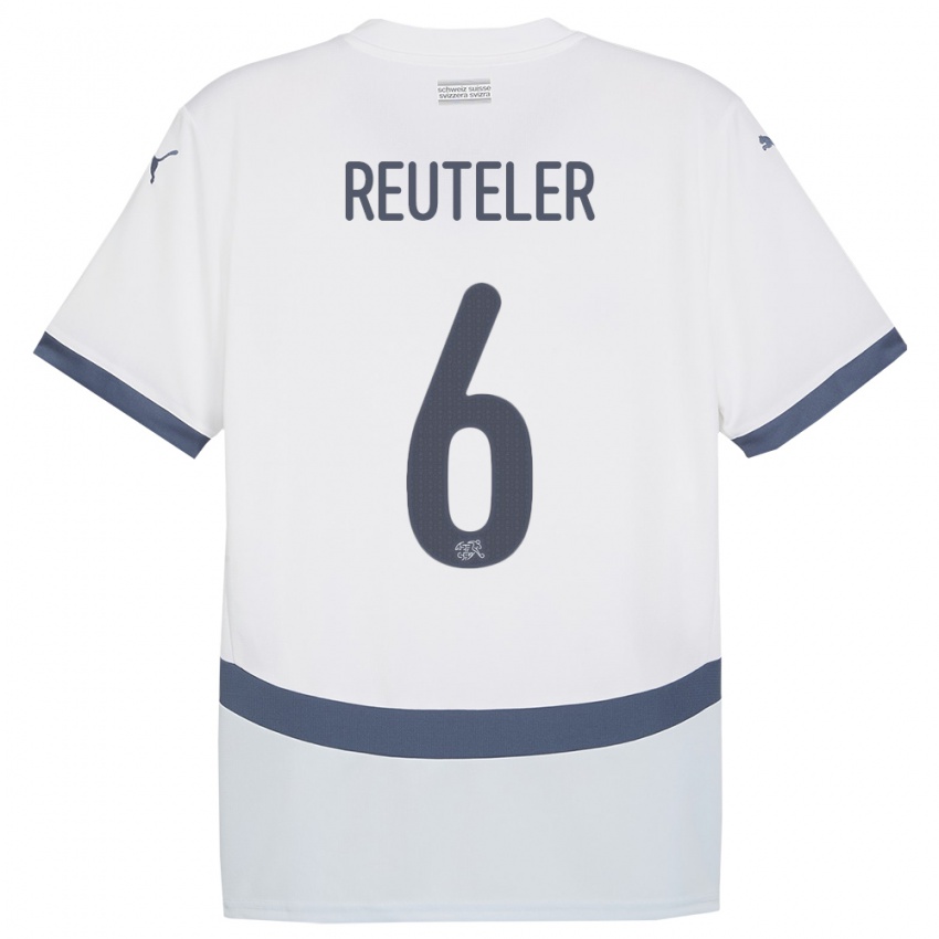 Bambino Maglia Svizzera Geraldine Reuteler #6 Bianco Kit Gara Away 24-26 Maglietta