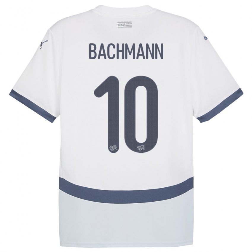 Bambino Maglia Svizzera Ramona Bachmann #10 Bianco Kit Gara Away 24-26 Maglietta