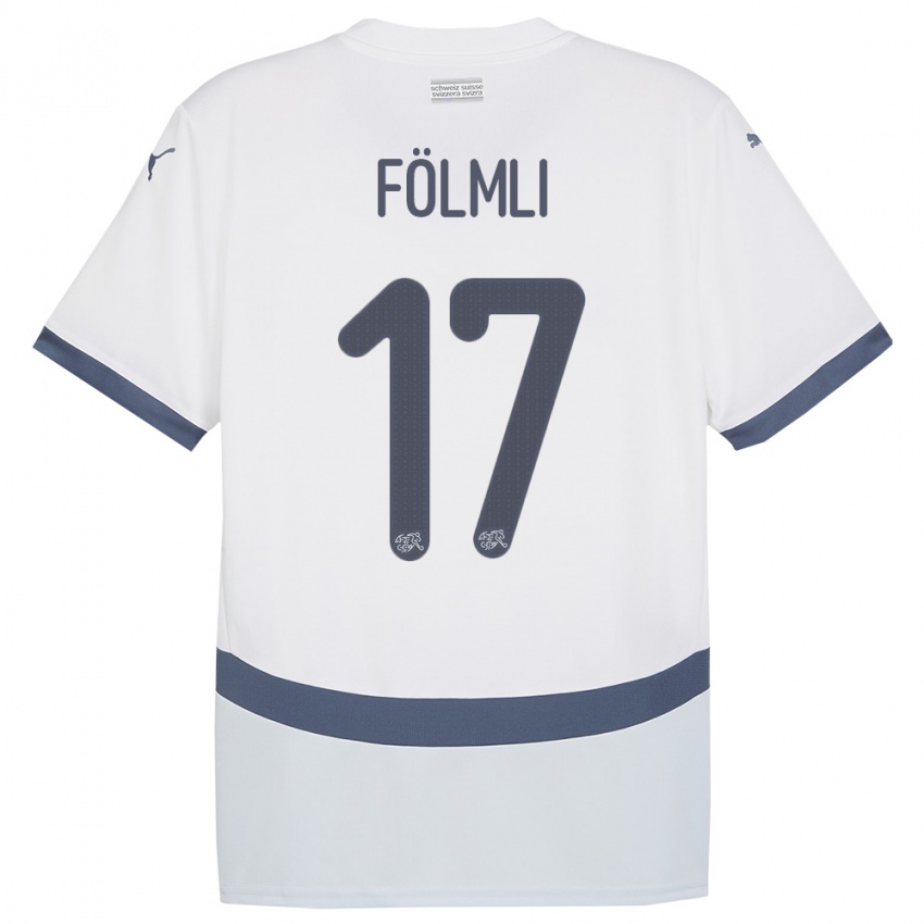 Bambino Maglia Svizzera Svenja Folmli #17 Bianco Kit Gara Away 24-26 Maglietta