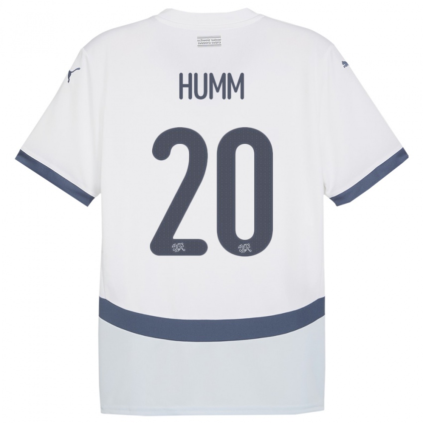 Bambino Maglia Svizzera Fabienne Humm #20 Bianco Kit Gara Away 24-26 Maglietta