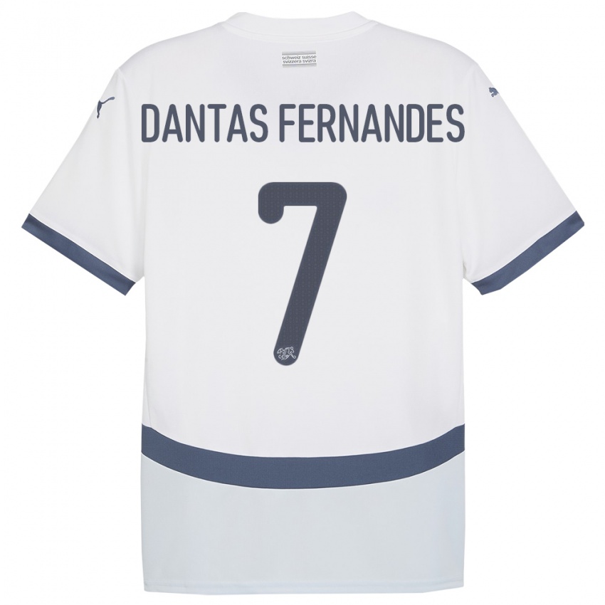 Bambino Maglia Svizzera Ronaldo Dantas Fernandes #7 Bianco Kit Gara Away 24-26 Maglietta