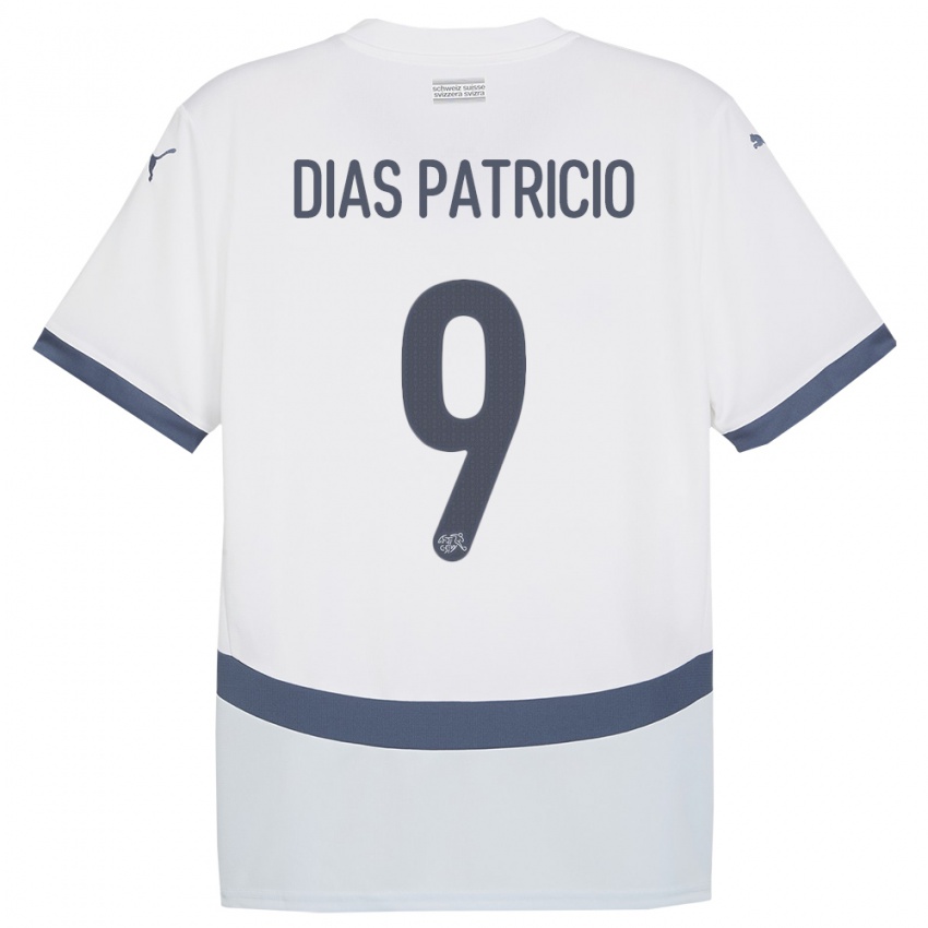 Bambino Maglia Svizzera Alexandre Dias Patricio #9 Bianco Kit Gara Away 24-26 Maglietta