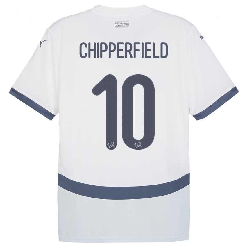 Bambino Maglia Svizzera Liam Chipperfield #10 Bianco Kit Gara Away 24-26 Maglietta