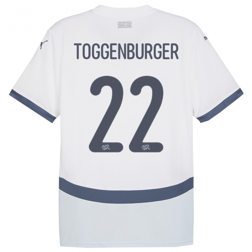 Bambino Maglia Svizzera Nando Toggenburger #22 Bianco Kit Gara Away 24-26 Maglietta