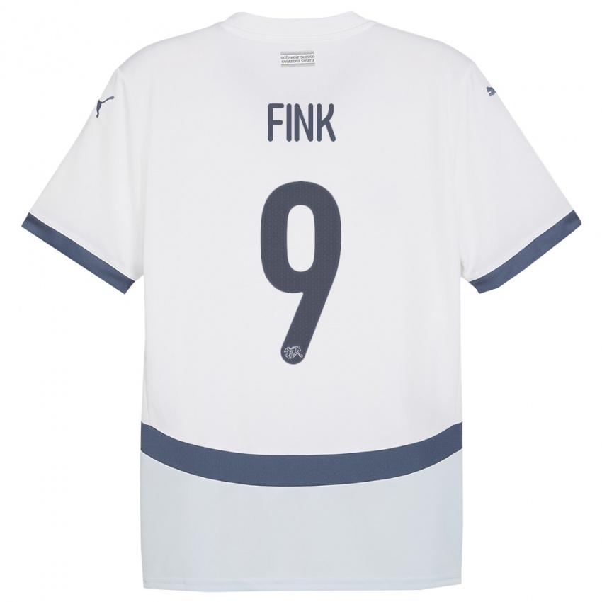 Bambino Maglia Svizzera Bradley Fink #9 Bianco Kit Gara Away 24-26 Maglietta