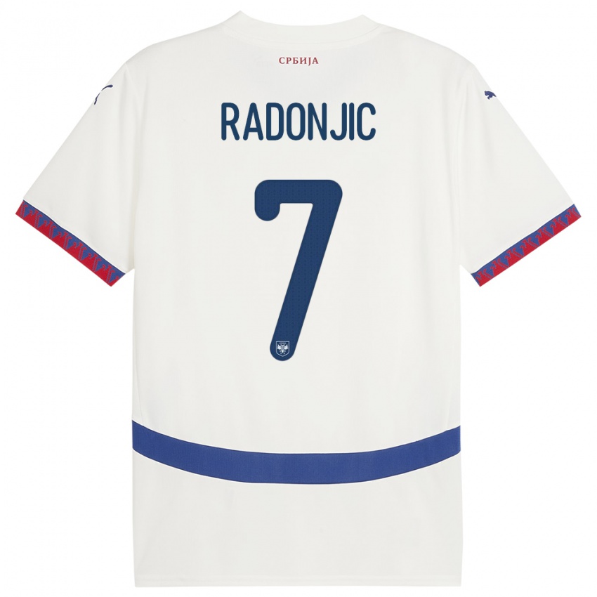 Bambino Maglia Serbia Nemanja Radonjic #7 Bianco Kit Gara Away 24-26 Maglietta