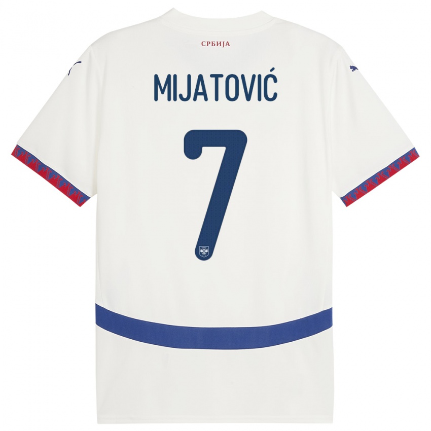 Bambino Maglia Serbia Milica Mijatovic #7 Bianco Kit Gara Away 24-26 Maglietta