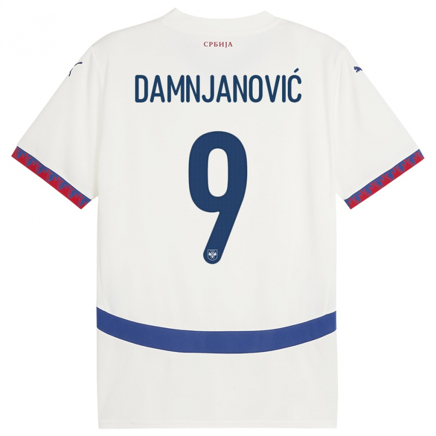 Bambino Maglia Serbia Jovana Damnjanovic #9 Bianco Kit Gara Away 24-26 Maglietta