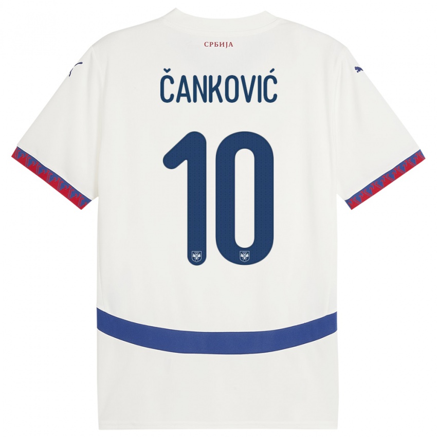 Bambino Maglia Serbia Jelena Cankovic #10 Bianco Kit Gara Away 24-26 Maglietta