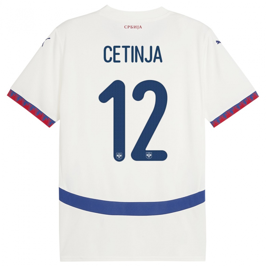 Bambino Maglia Serbia Sara Cetinja #12 Bianco Kit Gara Away 24-26 Maglietta